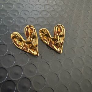 Gold Heart-Shaped Earrings